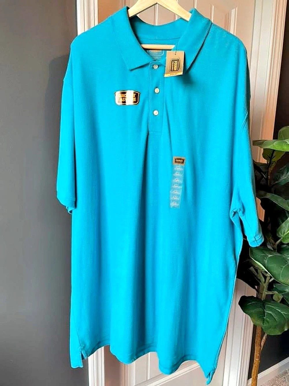 The Foundry Supply Co. Algiers Blue HTH. Men's Polo Polyester Blue Size 3XLT NWT